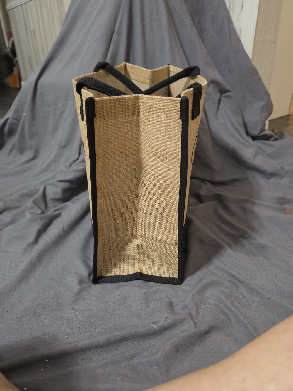 CHANEL Natural Jute Tote with Black Trim - Picture 4 of 6